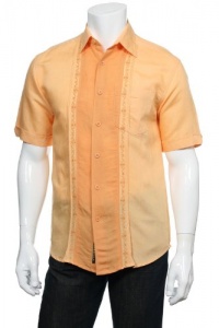 Cubavera Mens Short Sleeve Font Tucks Panel Shirt Cubavera Mens Short Sleeve Font Tucks Panel Shirt