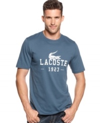 When the day calls for a little casual, turn to this comfortable yet stylish t-shirt from Lacoste. When the day calls for a little casual, turn to this comfortable yet stylish t-shirt from Lacoste.