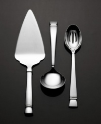 Renowned bridal designer, Vera Wang brings finery to your tabletop with the Cabochon collection. Buckle detailing and slender handles combine for sophistication. Set includes: pie server, gravy ladle and pierced serving spoon. Renowned bridal designer, Vera Wang brings finery to your tabletop with the Cabochon collection. Buckle detailing and slender handles combine for sophistication. Set includes: pie server, gravy ladle and pierced serving spoon.