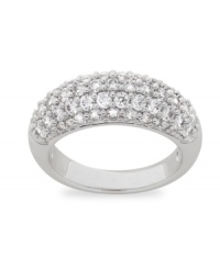 Style fit for the stars. This sparkling Swarovski style glistens in clear crystal pavé with an innovative, polished setting that maximizes brilliance and luster. Crafted in silver tone mixed metal. Size 7. Style fit for the stars. This sparkling Swarovski style glistens in clear crystal pavé with an innovative, polished setting that maximizes brilliance and luster. Crafted in silver tone mixed metal. Size 7.