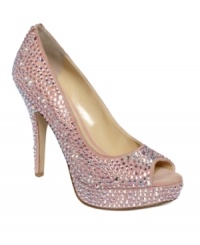 Lend star power to your look. The Showyou peep-toe pumps by Enzo Angiolini sparkle with hundreds of rhinestone accents on luxe suede. Lend star power to your look. The Showyou peep-toe pumps by Enzo Angiolini sparkle with hundreds of rhinestone accents on luxe suede.