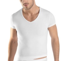 Hanro Men's Micro Touch Short Sleeve V-Neck Shirt