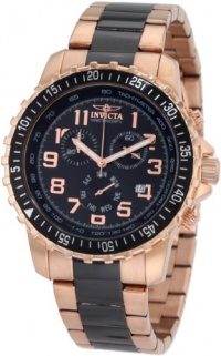 Invicta Men's 1327 Chronograph Black Dial Two-Tone Stainless-Steel Watch