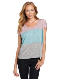Kensie Women's Flecked Color Block Tee Kensie Women's Flecked Color Block Tee