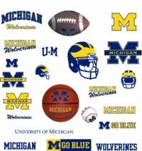 RoomMates RMK1053SCS University of Michigan Peel & Stick Wall Decals RoomMates RMK1053SCS University of Michigan Peel & Stick Wall Decals