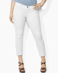 An essential cropped denim jean features a slim, straight leg and a hint of stretch for a versatile, modern look. An essential cropped denim jean features a slim, straight leg and a hint of stretch for a versatile, modern look.