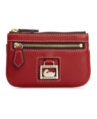 Change is good. Keep yours handy (and your keys too) in this pebbled leather pouch by Dooney & Bourke. Change is good. Keep yours handy (and your keys too) in this pebbled leather pouch by Dooney & Bourke.
