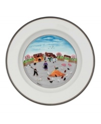 Chickens and pigs reign over the barnyard on this Design Naif rim soup bowl, featuring premium Villeroy & Boch porcelain. Chickens and pigs reign over the barnyard on this Design Naif rim soup bowl, featuring premium Villeroy & Boch porcelain.