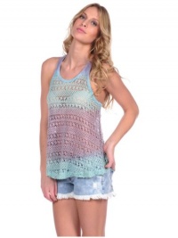 Vintage Havana Womens Tie Dye Crochet Tank - Mint - Large Vintage Havana Womens Tie Dye Crochet Tank - Mint - Large