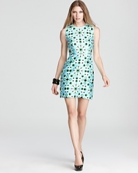 A brilliant mod print emblazons a sleek kate spade new york sheath for an eye-catching silhouette that will energize your 9-to-5 style. Team with white pumps and over-sized pearls to reign in the retro look. A brilliant mod print emblazons a sleek kate spade new york sheath for an eye-catching silhouette that will energize your 9-to-5 style. Team with white pumps and over-sized pearls to reign in the retro look.