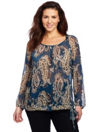 Lucky Brand Women's Plus-Size Bianca Paisley Top Lucky Brand Women's Plus-Size Bianca Paisley Top