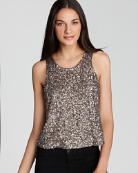 With trend-right sequins galore, it's hard not to crack a smile when you're wearing this Lovers + Friends Happiness tank. With trend-right sequins galore, it's hard not to crack a smile when you're wearing this Lovers + Friends Happiness tank.