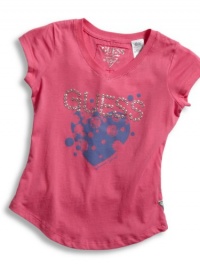 GUESS Kids Girls Little Girl Top with Screen and Nailhead, PINK (6X) GUESS Kids Girls Little Girl Top with Screen and Nailhead, PINK (6X)