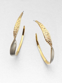 From the Miss Havisham Collection. Intriguingly twisted and tapered hoops are golden on one side, gunmetal on the other, sprinkled with dazzling Swarovski crystals.CrystalGoldtone and ruthenium plateDiameter, about 2.1Post backImported From the Miss Havisham Collection. Intriguingly twisted and tapered hoops are golden on one side, gunmetal on the other, sprinkled with dazzling Swarovski crystals.CrystalGoldtone and ruthenium plateDiameter, about 2.1Post backImported