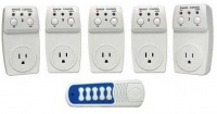 Wireless Remote Controlled 120V 5-Outlet Switch Socket (5-Pack) Wireless Remote Controlled 120V 5-Outlet Switch Socket (5-Pack)