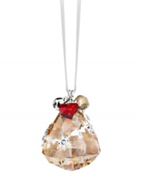 On a festive note. The bell-shaped Golden Shadow ornament sparkles in faceted Swarovski crystal with elaborate silvertone accents. Delicate, dangling charms – including a real metal bell – add extra dazzle. On a festive note. The bell-shaped Golden Shadow ornament sparkles in faceted Swarovski crystal with elaborate silvertone accents. Delicate, dangling charms – including a real metal bell – add extra dazzle.