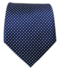 100% Silk Woven Navy Pindot Tie 100% Silk Woven Navy Pindot Tie