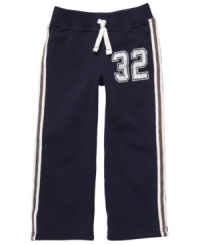 Go team. Your athlete can stay warm and cozy during playtime in these fun fleecy pants from Carter's. Go team. Your athlete can stay warm and cozy during playtime in these fun fleecy pants from Carter's.