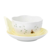 Lenox Butterfly Meadow Figural Cup and Saucer Set, Yellow Lenox Butterfly Meadow Figural Cup and Saucer Set, Yellow