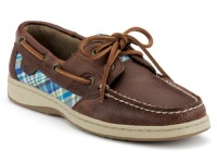 Sperry Women's Bluefish 2-Eye Shoes Tan/Navy Plaid Sperry Women's Bluefish 2-Eye Shoes Tan/Navy Plaid