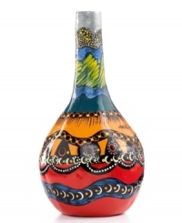 Depicting everything from sea to sky, the handcrafted and artfully hand-painted Charlotte 1 vase gets noticed in any room. A fun shape and vibrant acrylics make it hard to believe it's simply papier-mache. Depicting everything from sea to sky, the handcrafted and artfully hand-painted Charlotte 1 vase gets noticed in any room. A fun shape and vibrant acrylics make it hard to believe it's simply papier-mache.