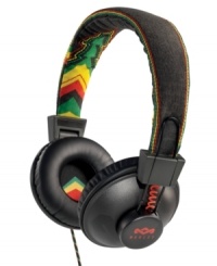 For superior sound quality, listen in with this on-ear headphones by The House of Marley designed with three button controllers for you to manage your volume. Made for iPod, iPhone and iPad. For superior sound quality, listen in with this on-ear headphones by The House of Marley designed with three button controllers for you to manage your volume. Made for iPod, iPhone and iPad.