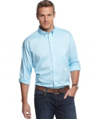 On the lighter side of things. Stay relaxed no matter how buttoned-up you need to be in this lightweight oxford shirt from Club Room. On the lighter side of things. Stay relaxed no matter how buttoned-up you need to be in this lightweight oxford shirt from Club Room.
