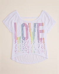 All you need is love, they say. Juicy Couture's glam neon shirt takes it a step further. All you need is love, they say. Juicy Couture's glam neon shirt takes it a step further.
