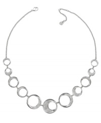 A modern and sophisticated interpretation of a timeless circle motif. Swarovski's fluid design complements a wide variety of outfits. Hanging on a rhodium-plated mixed metal chain, the circular elements are sprinkled with clear crystal pavé for extra sparkle. Approximate length: 17 inches + 2-inch extender. A modern and sophisticated interpretation of a timeless circle motif. Swarovski's fluid design complements a wide variety of outfits. Hanging on a rhodium-plated mixed metal chain, the circular elements are sprinkled with clear crystal pavé for extra sparkle. Approximate length: 17 inches + 2-inch extender.