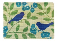 Ritz Blue Bird Print Reversible Placemats, Set of 4 Ritz Blue Bird Print Reversible Placemats, Set of 4