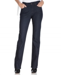 Not Your Daughter's Jeans' straight leg petite jeans are fabulous and flattering, featuring a dark wash and built-in shaping panels.