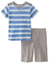 Splendid Littles Boys 2-7 Scarf Stripe Crew Neck Tee And Short, Cornflower, 5/6 Splendid Littles Boys 2-7 Scarf Stripe Crew Neck Tee And Short, Cornflower, 5/6
