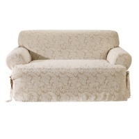 Sure Fit Scroll T Cushion Sofa Slipcover, Champagne Sure Fit Scroll T Cushion Sofa Slipcover, Champagne