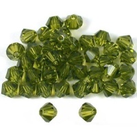 40 Olivine Bicone Swarovski Crystal Beads 5301 4mm 40 Olivine Bicone Swarovski Crystal Beads 5301 4mm