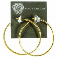 Vince Camuto Gold Tone Hoop Earrings with Crystals Vince Camuto Gold Tone Hoop Earrings with Crystals