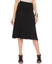 Asymmetrical seaming makes this A-line skirt from INC feel fresh! Perfect for desk-to-dinner days, too. Asymmetrical seaming makes this A-line skirt from INC feel fresh! Perfect for desk-to-dinner days, too.