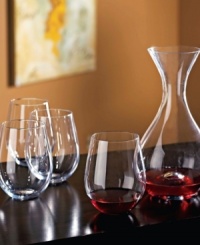 For the burgeoning or expert connoisseur, the Wine Enthusiast collection is perfect for honing your passion. Ready for entertaining, this lovely set includes a fashionable U-shaped decanter and 4 stemless Cabernet glasses. The domed base of the decanter increases oxygenation for optimum taste and creates an easy grip when held from the bottom with the thumb. Decanter holds 46 oz. Glasses hold 20 oz. each. For the burgeoning or expert connoisseur, the Wine Enthusiast collection is perfect for honing your passion. Ready for entertaining, this lovely set includes a fashionable U-shaped decanter and 4 stemless Cabernet glasses. The domed base of the decanter increases oxygenation for optimum taste and creates an easy grip when held from the bottom with the thumb. Decanter holds 46 oz. Glasses hold 20 oz. each.