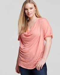 Rippling with a vibrant cascade of coral, this Nation LTD Plus tee amps up your everyday repertoire. Slip the style under sleek suiting for a fresh, modern approach to the 9-to-5. Rippling with a vibrant cascade of coral, this Nation LTD Plus tee amps up your everyday repertoire. Slip the style under sleek suiting for a fresh, modern approach to the 9-to-5.