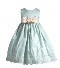 Caroline Daisy Embroidered Flower Girl Dress with Sash for Infants Fancy Dress Color: Aqua Dress Size: 12M (12 months) Caroline Daisy Embroidered Flower Girl Dress with Sash for Infants Fancy Dress Color: Aqua Dress Size: 12M (12 months)