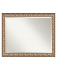 Elegance and functionality unite in a wall mirror for traditionally furnished rooms. Ornate foliage flourishing in antique gold with red highlights brings the rich artistry of Italy's historic city to homes of today. Elegance and functionality unite in a wall mirror for traditionally furnished rooms. Ornate foliage flourishing in antique gold with red highlights brings the rich artistry of Italy's historic city to homes of today.