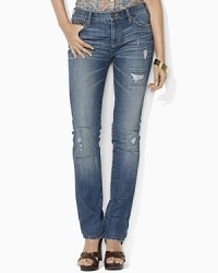 A chic, skinny silhouette lends contemporary polish to a unique cuffed jean, rendered with a hint of stretch for a flattering fit. A chic, skinny silhouette lends contemporary polish to a unique cuffed jean, rendered with a hint of stretch for a flattering fit.