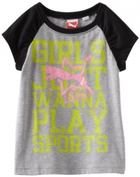 Puma - Kids Girls 7-16 Girls Play Sports Tee , Grey, Large Puma - Kids Girls 7-16 Girls Play Sports Tee , Grey, Large