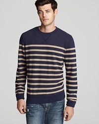 When your weekend gets rolling, reach for this soft, easy-going stripe sweatshirt from BOSS Orange and pair with jeans for a quick, go-anywhere style. When your weekend gets rolling, reach for this soft, easy-going stripe sweatshirt from BOSS Orange and pair with jeans for a quick, go-anywhere style.