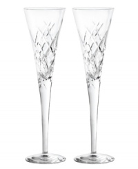With a classic cut pattern in luxe crystal, Duchesse Encore toasting flutes from Vera Wang commemorate special occasions in unforgettable style. With a classic cut pattern in luxe crystal, Duchesse Encore toasting flutes from Vera Wang commemorate special occasions in unforgettable style.