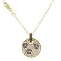 New Roberto Coin 18K Yellow Gold Fantasia Collection Cognac Diamond Pendant