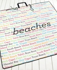 An adorable typeface presents names of beautiful world beaches in bright colors upon this Words beach bath blanket from Martha Stewart Collection. A large carry handle and ties make for effortless travel to wherever you might roam! An adorable typeface presents names of beautiful world beaches in bright colors upon this Words beach bath blanket from Martha Stewart Collection. A large carry handle and ties make for effortless travel to wherever you might roam!