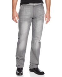 Straighten out your denim style with these slim fit jeans with vintage-inspired whiskering details from INC International Concepts. Straighten out your denim style with these slim fit jeans with vintage-inspired whiskering details from INC International Concepts.