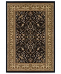 A lush ground of deep ebony and cream creates a stunning composition in the Tamena area rug from Couristan. Woven of heat-set Courton™ polypropylene, a synthetic fiber that's meticulously crafted for durability. A lush ground of deep ebony and cream creates a stunning composition in the Tamena area rug from Couristan. Woven of heat-set Courton™ polypropylene, a synthetic fiber that's meticulously crafted for durability.