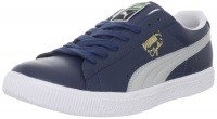 Puma Men's Clyde Leather FS Shoe,Dark Denim-Gray/Viloet,8.5 D US