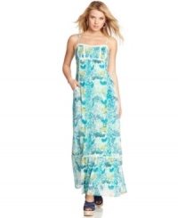 A fresh color palette and free-flowing silhouette unite softly on this dress from Jessica Simpson! Pair the maxi with your favorite wedge heels for the cutest look by day. A fresh color palette and free-flowing silhouette unite softly on this dress from Jessica Simpson! Pair the maxi with your favorite wedge heels for the cutest look by day.